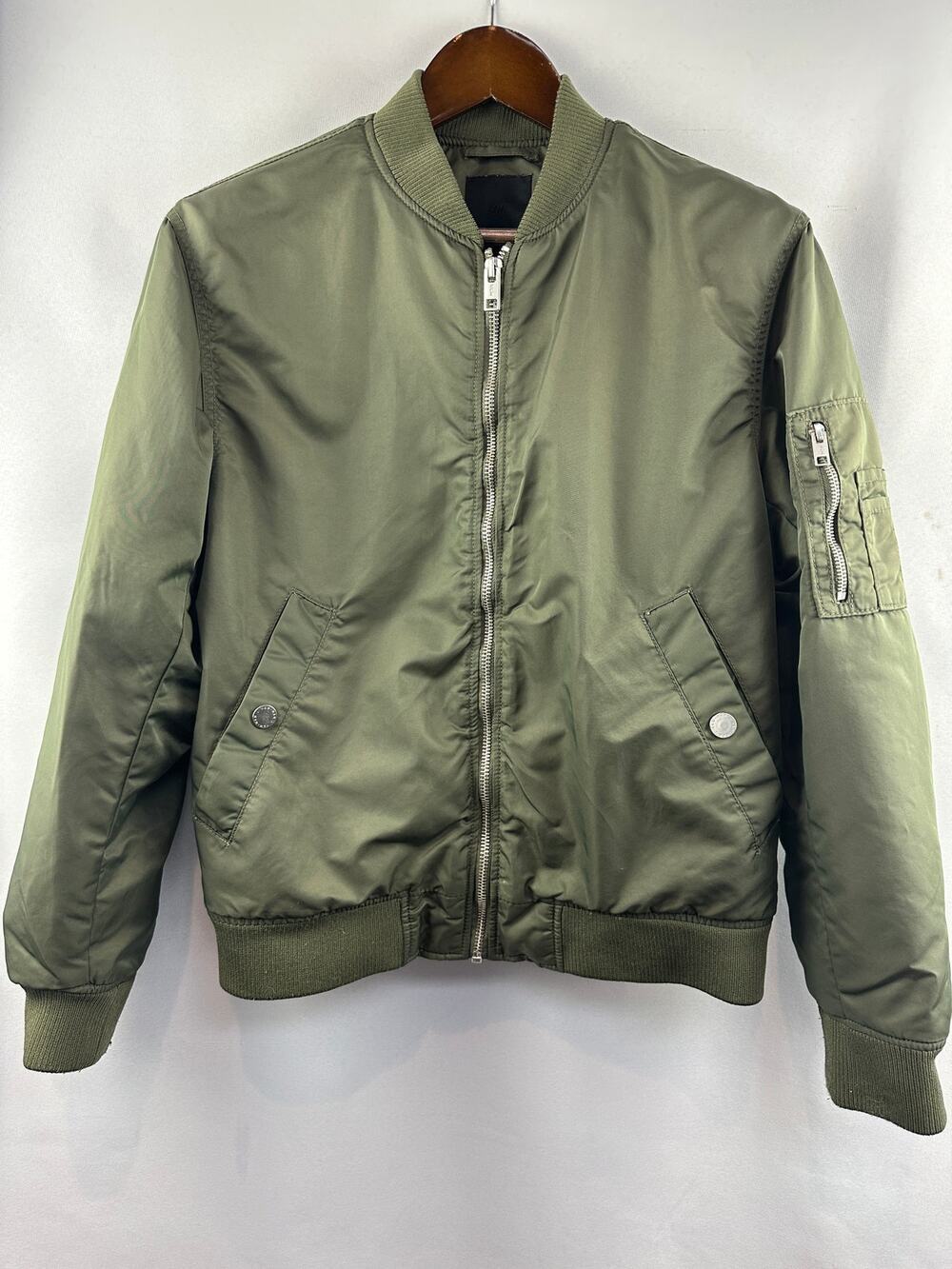 Men’s H&M Olive Green Bomber Jacket Size M